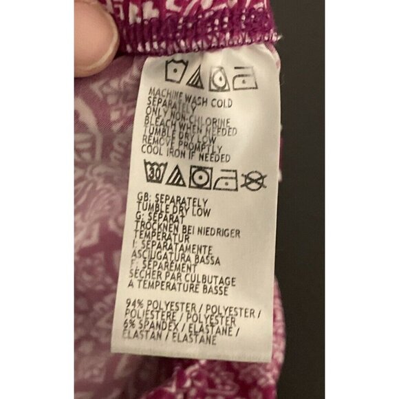 Attitudes Renee 2XP Purple Tropical Floral Petite Wide‎ Leg Pants Travel Resort - Picture 8 of 9